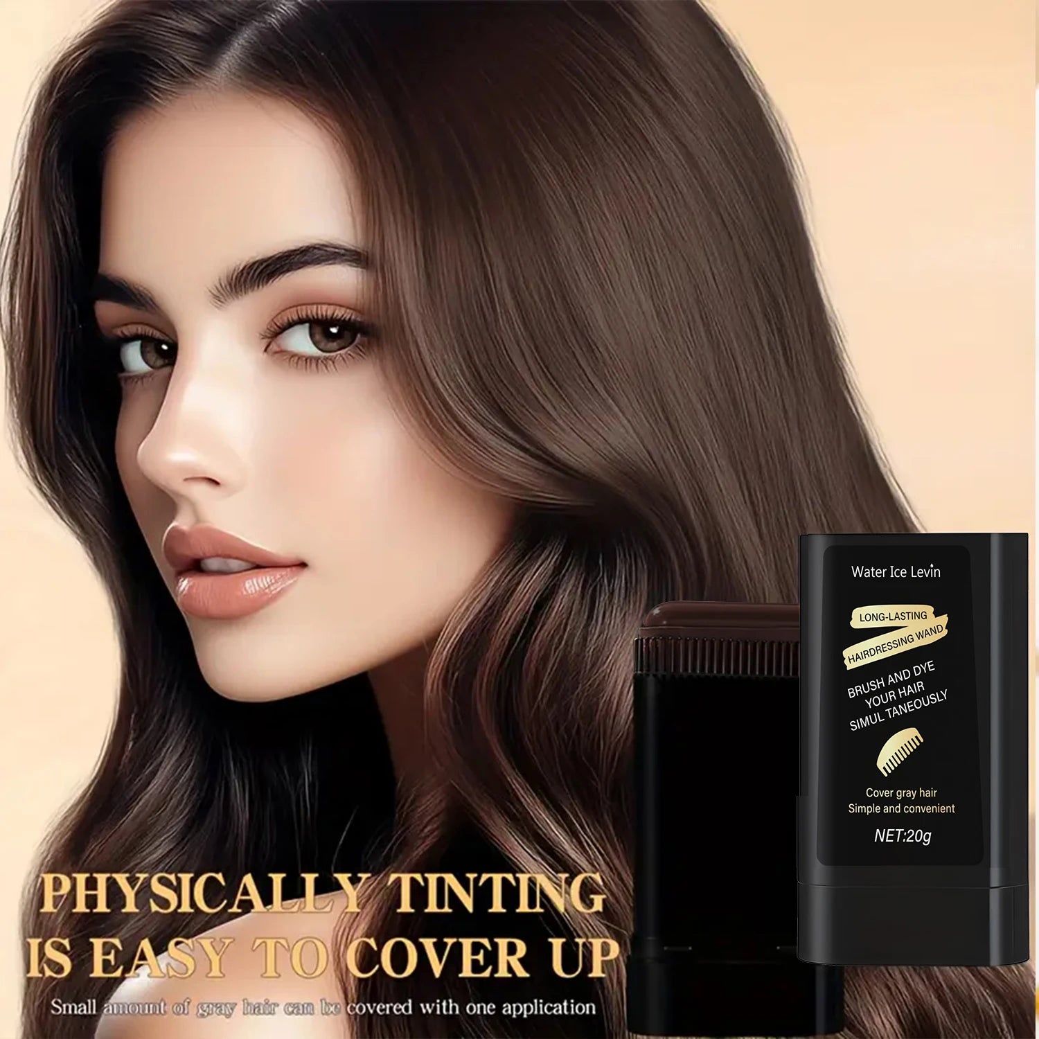 Black Temporary Hair Color Cream Stick – Easy Wash & Long-Lasting Temporary Hair Dye Oasis Select 02Brown