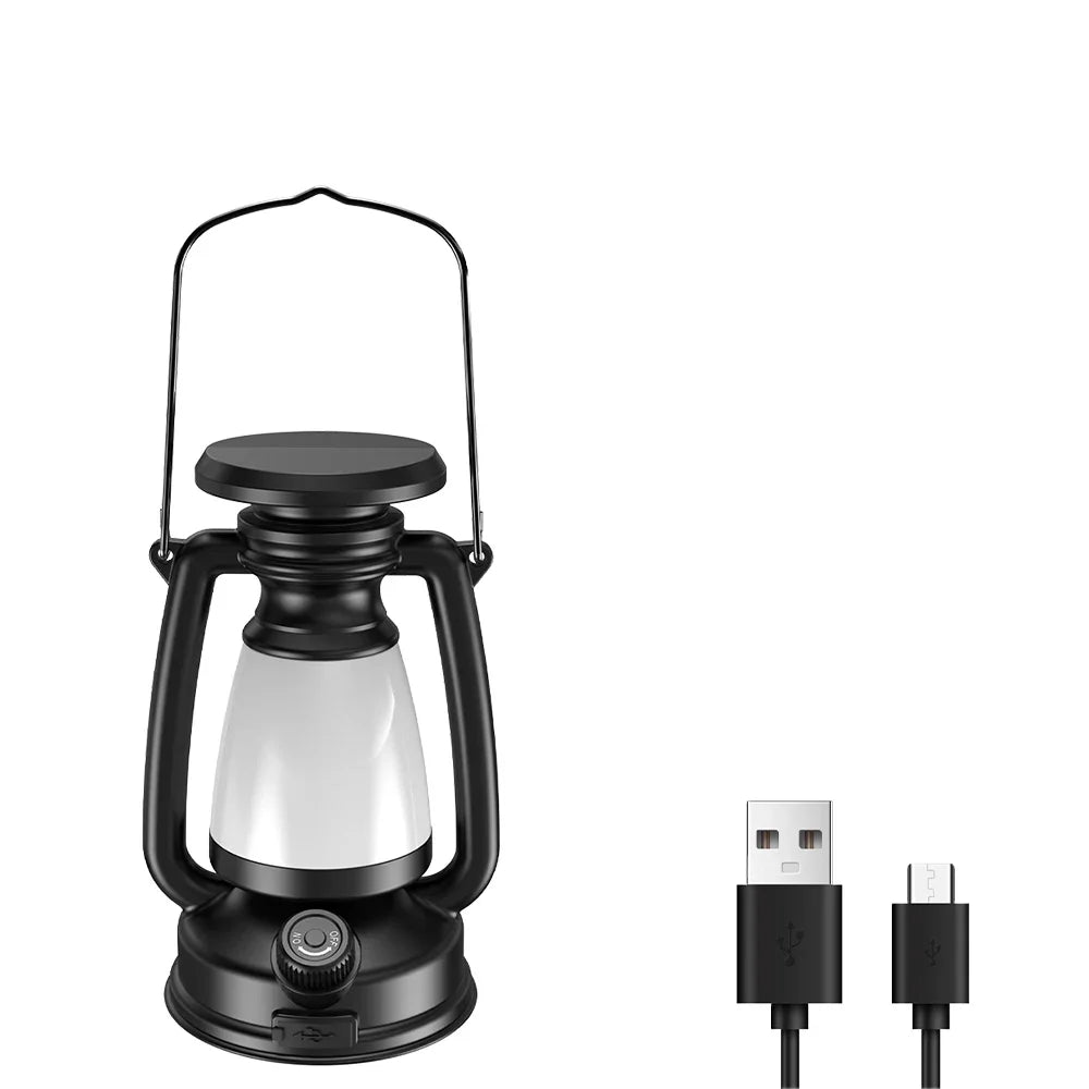 USB Rechargeable Camping Light Portable Camping Lanterns Hanging Tent Light 3000-5000K Stepless Dimming with Solar Charging Oasis Select LY16 Small NO Solar