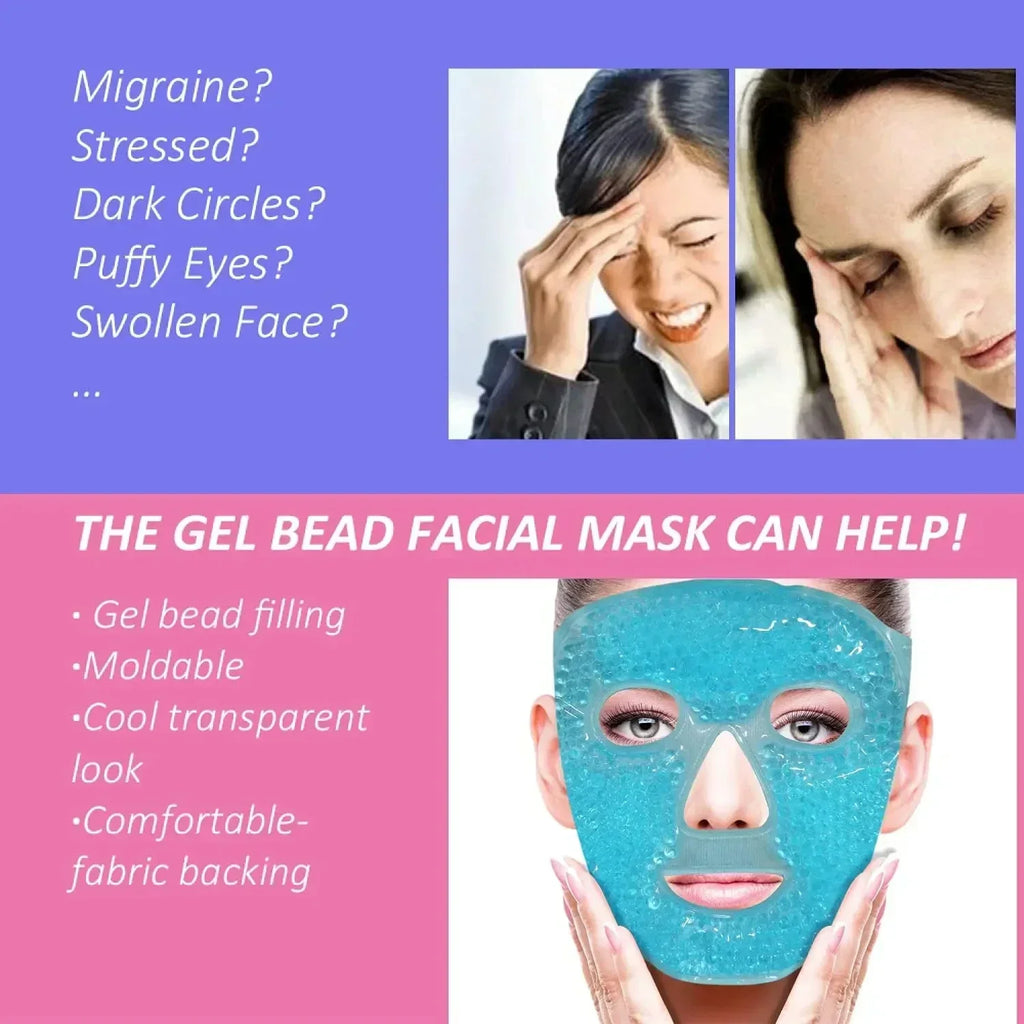 Gel Bead Hot & Cold Full Face Eye Mask – Spa Compress