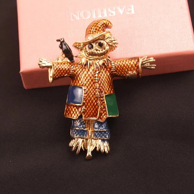 Unique Designed Scarecrow Brooch Fashion Creative Figure Pin Elegant Corsage Suit Clothing Accessory Unisex Fashion Decoration Oasis Select