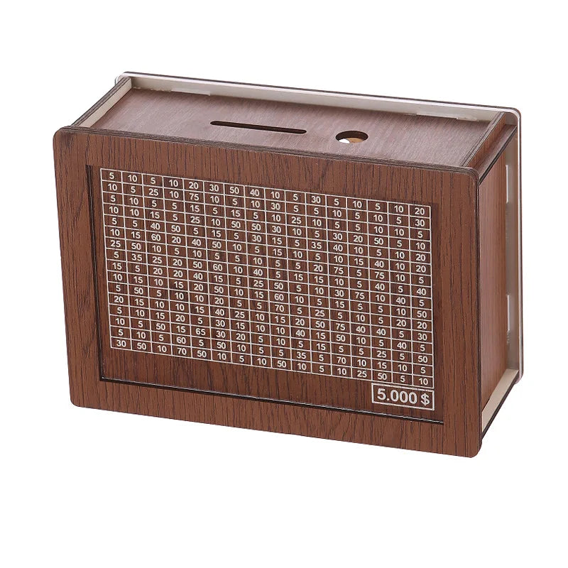 Wooden Money Box with Counter | Vintage Palace-Style Transparent Piggy Bank for Savings Oasis Select