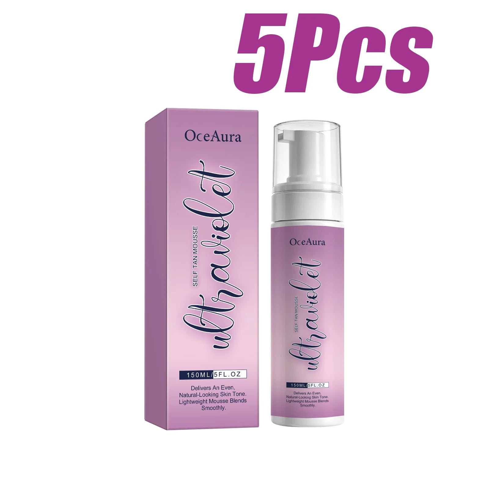 Self Tan Mousse Sunless Tanning Foam Natural Bronzing Sunless Tanner for Body Instant Glow Moisturizing Foam Help Darken Glowing Oasis Select 5 x 150ml Boxed