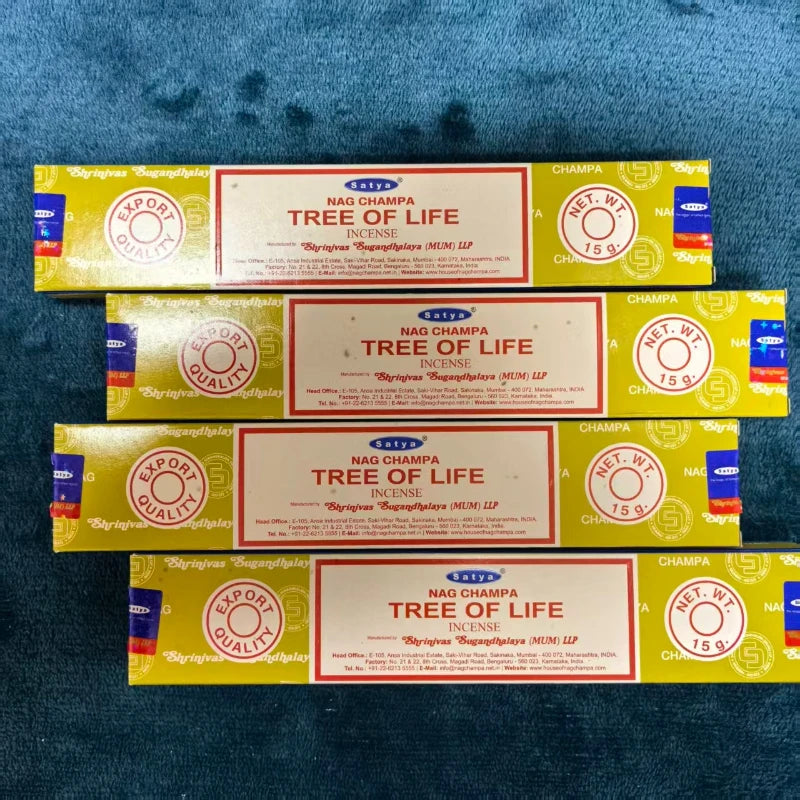 Satya Sai Baba Incense Sticks Hand-Rolled 15g*4boxes , Multiple Scents: Sandalwood, Dragon's Blood, Super Hit, NAGCHAMPA,etc. Oasis Select TREE OF LIFE