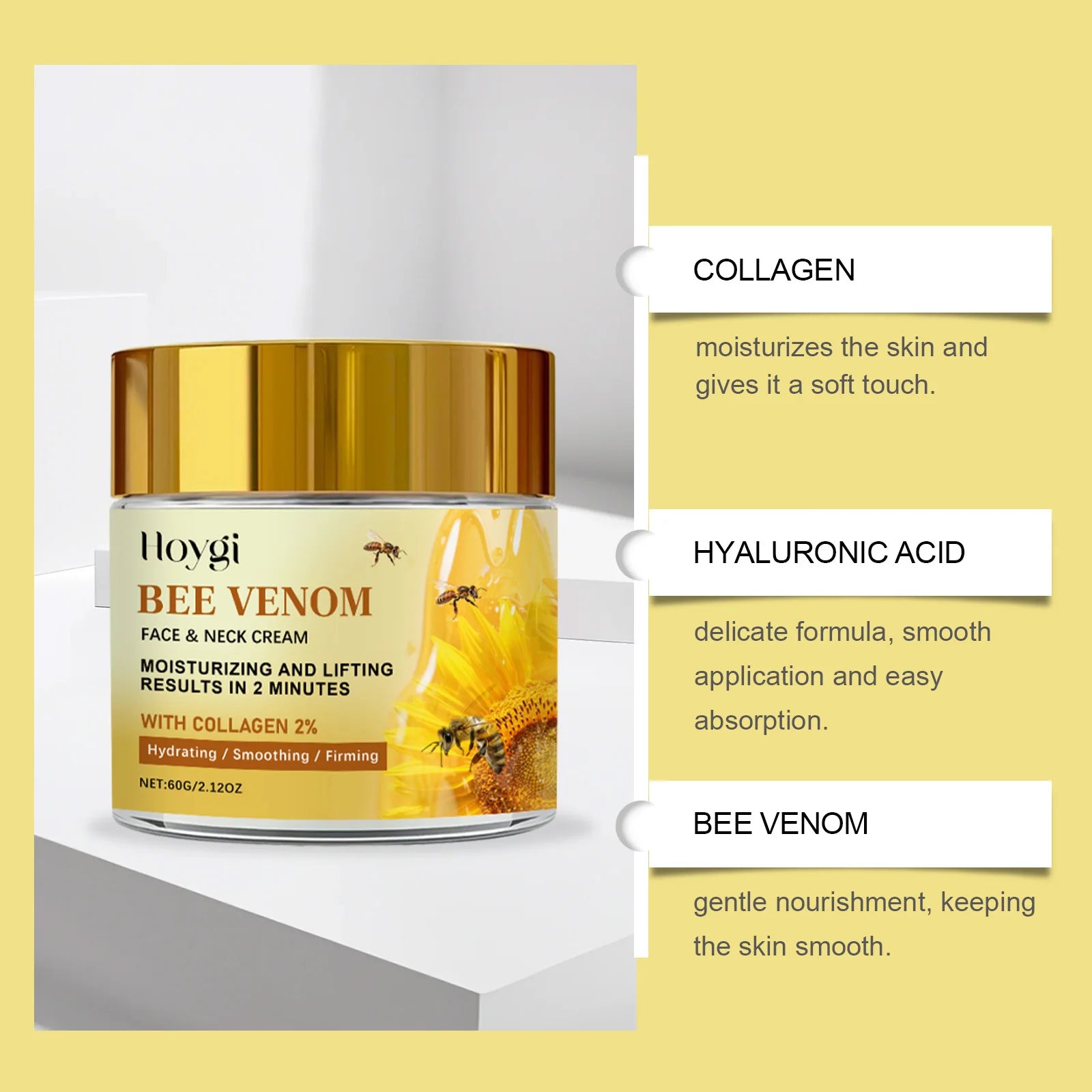 Hoygi Bee Venom Firming Cream – Anti-Aging Face & Neck Anti-Aging Face Cream Oasis Select