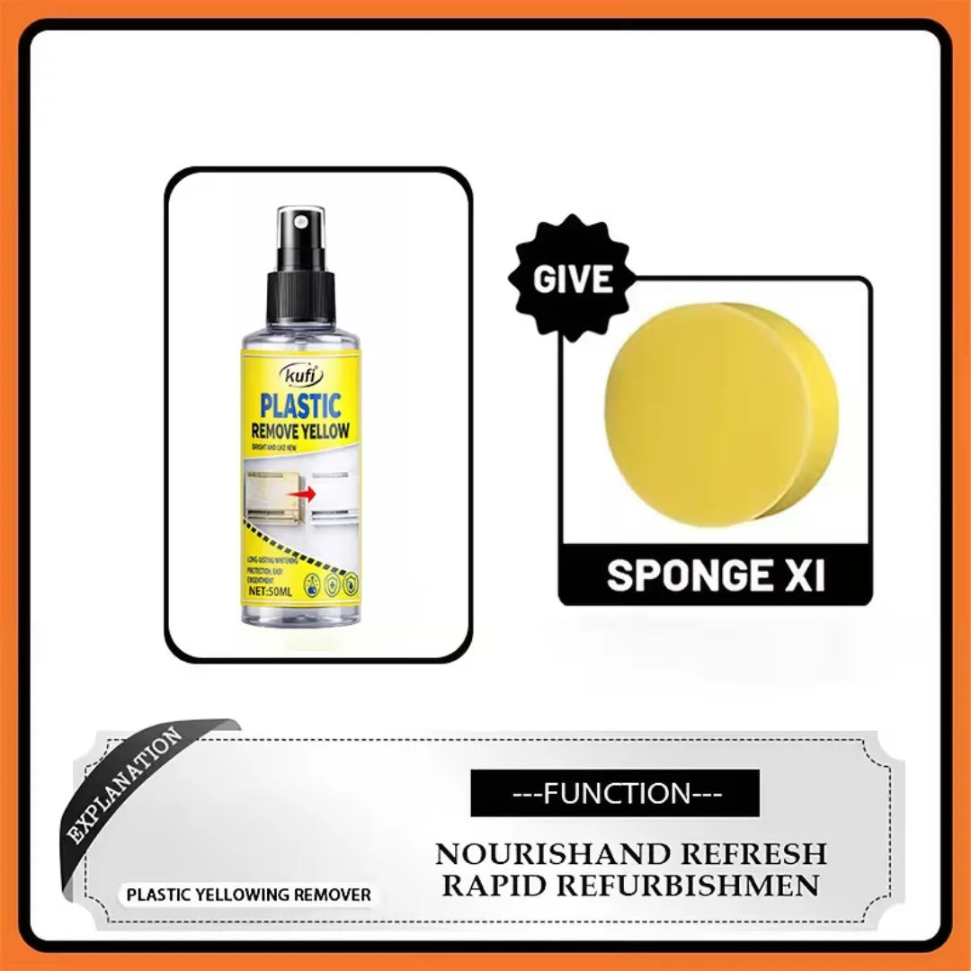 Plastic Yellowing Remover Spray - Fast-Acting Brightening Solution, Restores Faded Plastic on AC Units, Appliances & Auto Trim Oasis Select