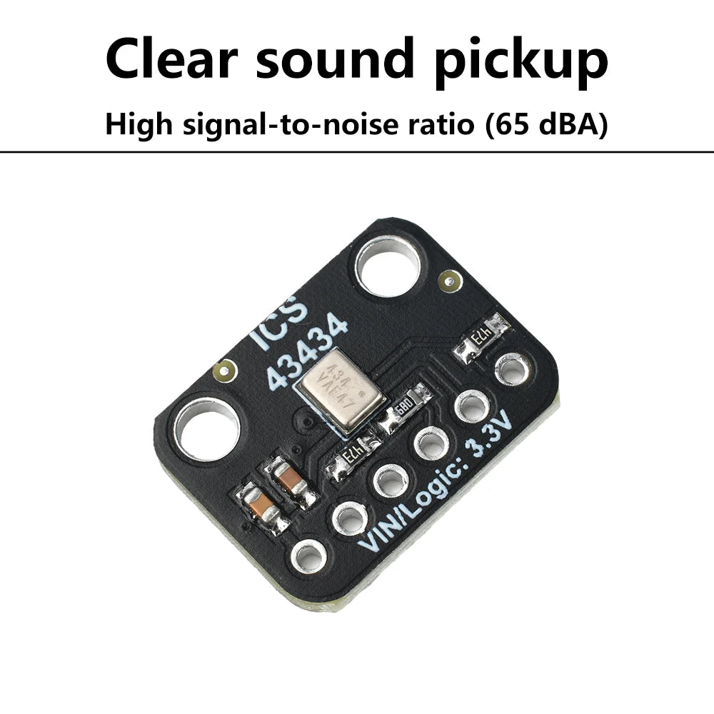 ICS-43434 MEMS Digital Microphone Module I2S DC 1.5V-3.6V Mini Microphone Module Breakout Low-Cost Low-Pass Filter Module Oasis Select