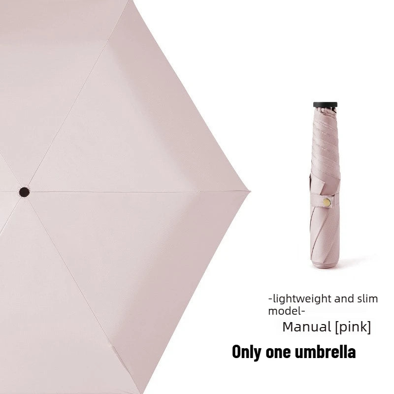 1pcs Ultra-Light Ultra-Fine Carbon Fiber Umbrella Black Sunscreen for Sun and Rain 3-Fold Compact and Portable Lead Umbrella Oasis Select 6 vinyl -pink Aluminum 6K