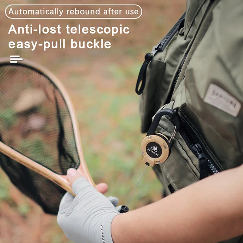 Anti-theft Metal Easy-to-pull Buckle Rope Elastic Keychain Retractable Key Ring Anti Lost Ski Pass ID Card Oasis Select