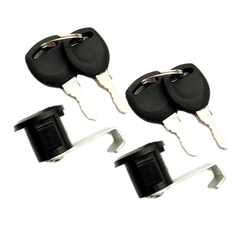 Electric Bicycle Metal Trunk Lock With Buckle 2 Keys Motorcycle Scooter E-Bike Rear Trunk Lock Cycling Safety Locks Accessories Oasis Select 2PCS