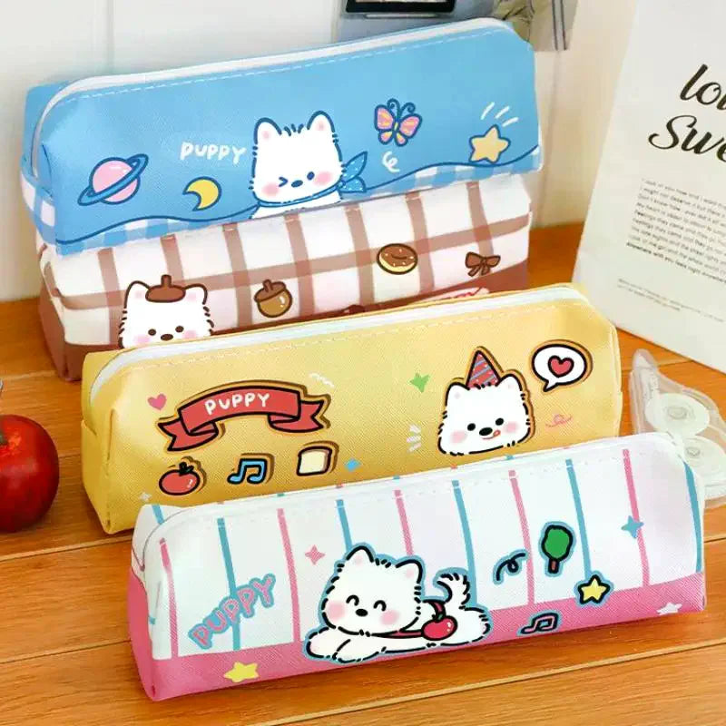 Cute Western Highland Pencil Case Student Portable Stationery Pen Box Cartoon Return To School Stationery Organizer Supplies Oasis Select