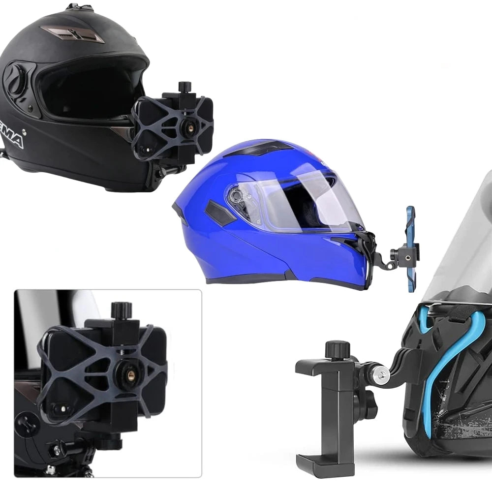 Motorcycle Helmet Mount for GoPro & Action Camera + Phone