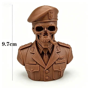 3D Printed Skeleton Undead Commander Half Body Dark Fantasy Half Body Skeleton Warrior Statue Desktop Collection Decoration Gift Oasis Select Brown