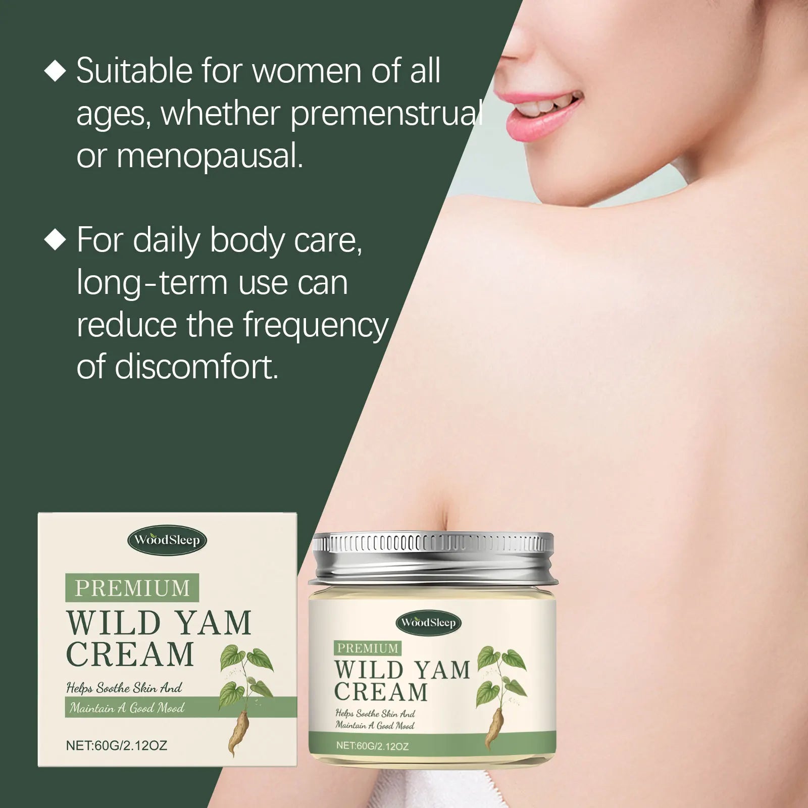 Wild Yam Body Cream – PMS, Menopause & Hormone Relief Women's Body Cream Oasis Select