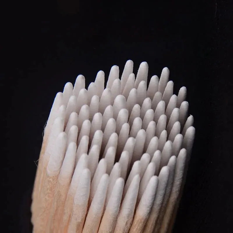 100/300/600pcs Disposable Nail Wood Cotton Swab Clean Sticks Lint-Free Wood Nail Cleaning Bud Wooden Tip Nail Polish Remover Oasis Select