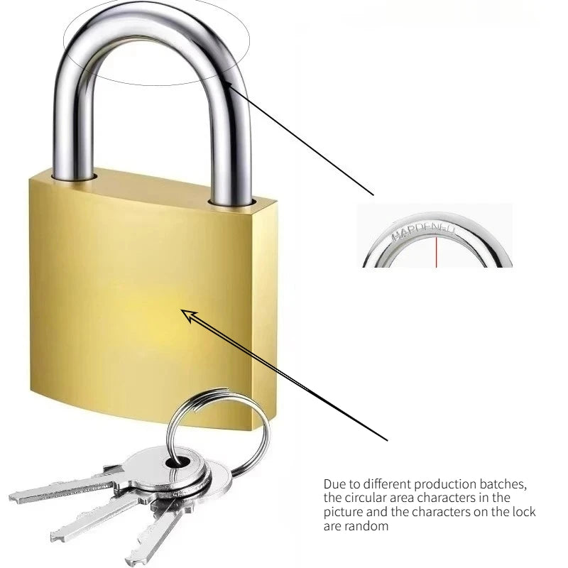 Golden Heavy-Duty Keyed Padlocks with Keys - 33mm Large Locks, Secure Locker Locks for Backpacks, Luggage, School Gym Lockers Oasis Select 1pc