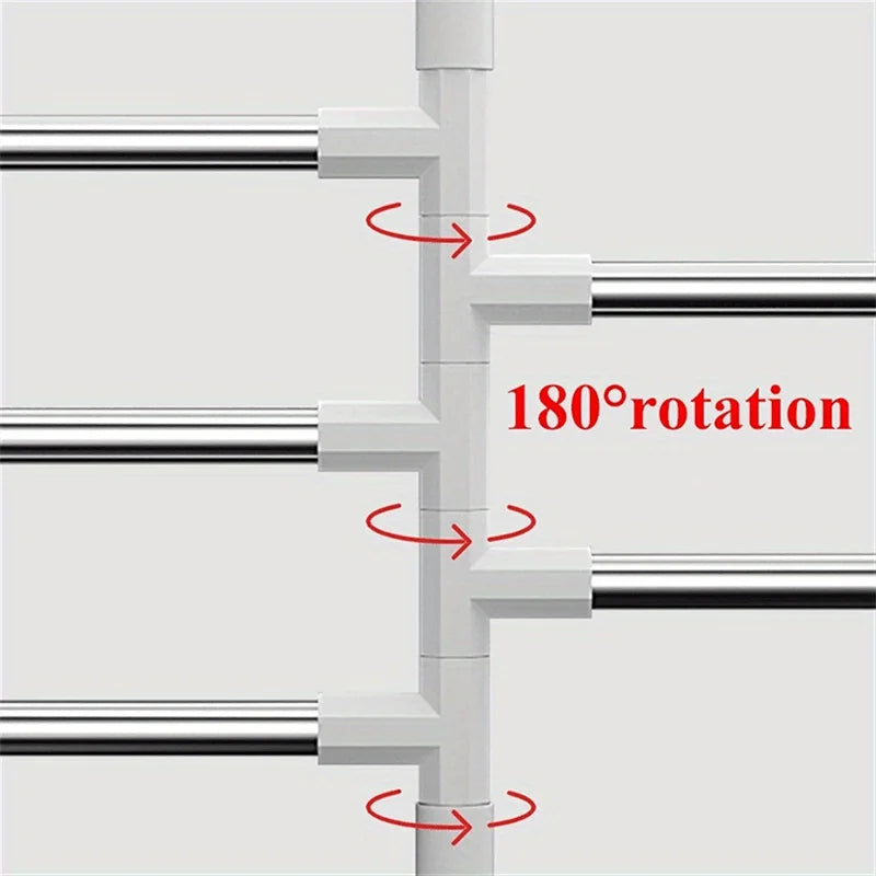 1Pc Silver Aluminum Swing Arms Towel Rack Save Space 5-Bar Towel Hanger Wall Mounted Bracket Hanging Holder Bathroom Tool Oasis Select