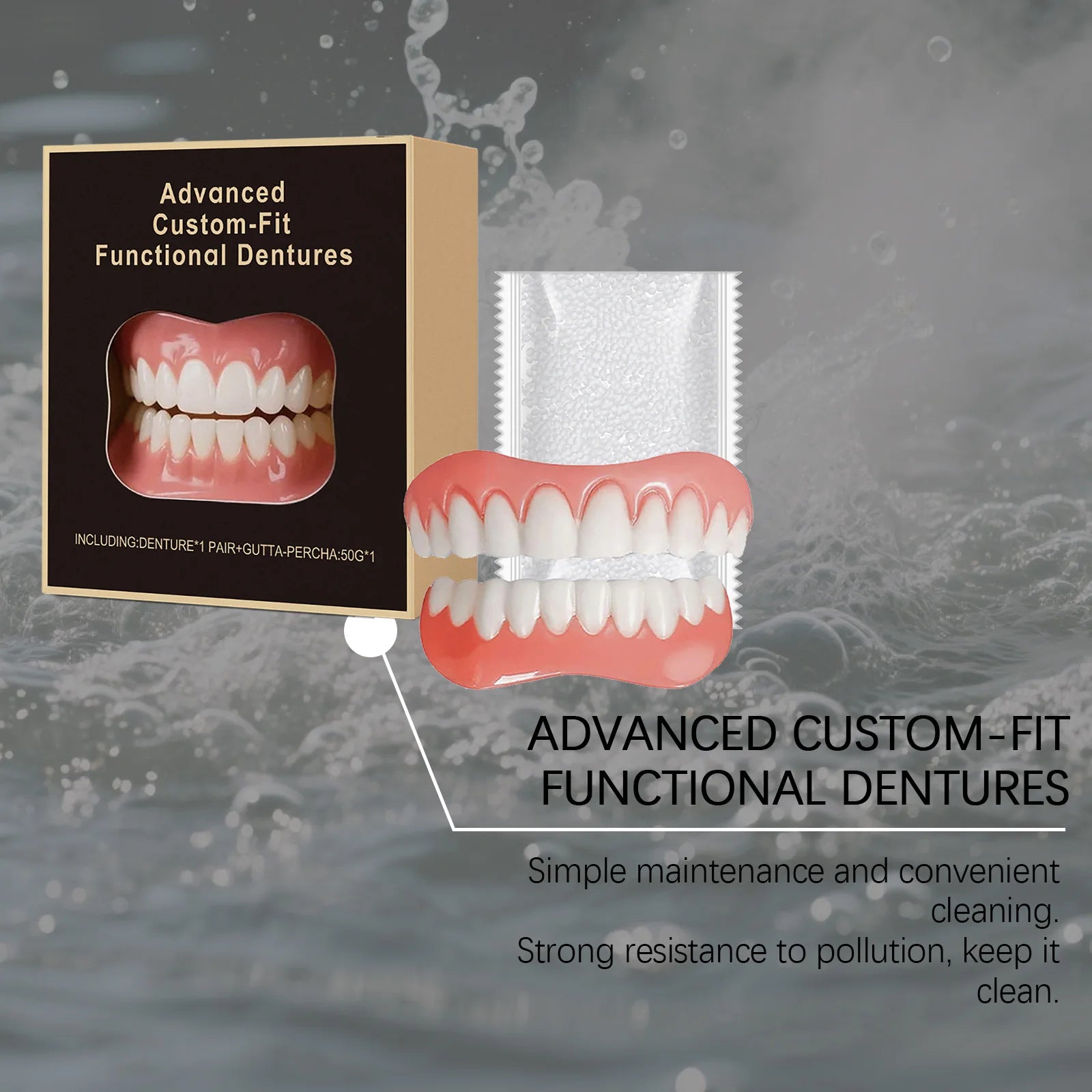 False Teeth Silicone Set Upper Lower Veneers Custom Fit Orthodontic Perfect Laugh Dentures Functional Dentures Oral Hygiene Care Oasis Select