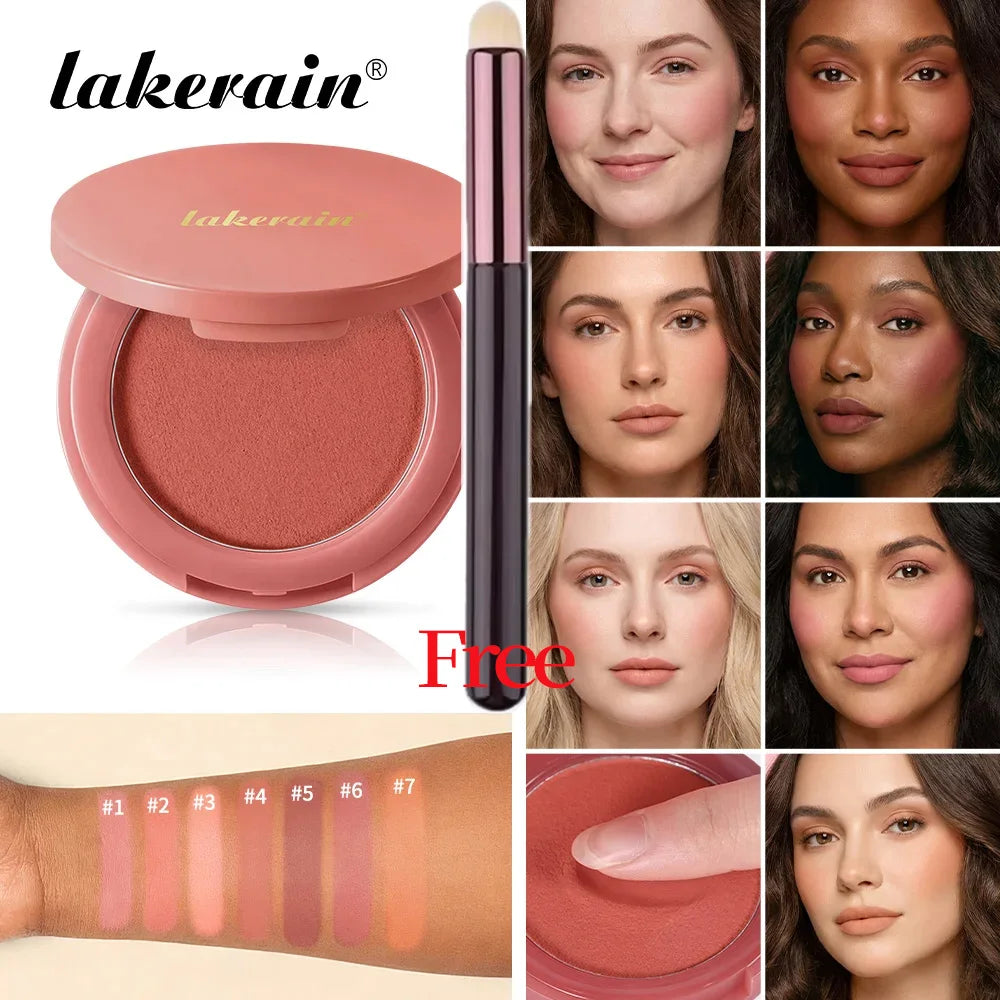 Lakerain Soft Mousse Blush & Brush – Velvety Matte Finish Mousse Blush Oasis Select