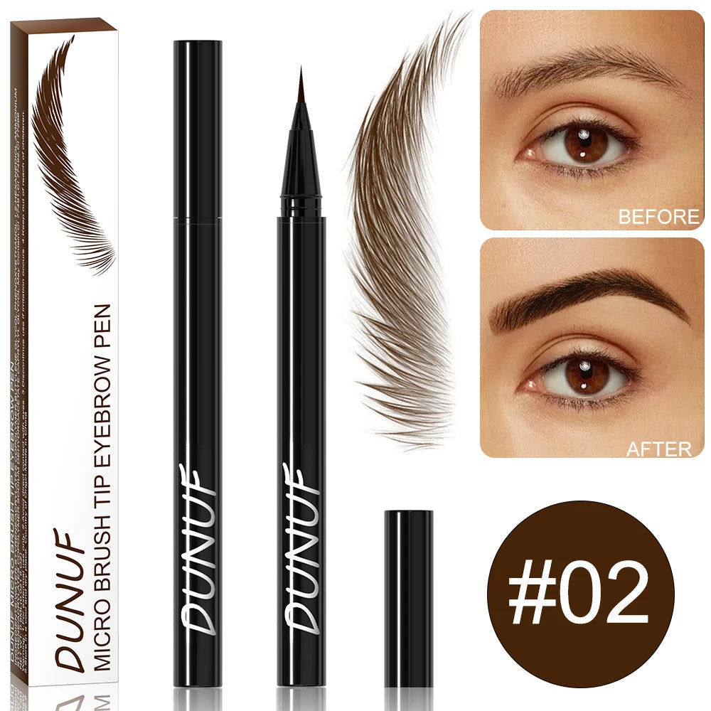 DUNUF 2 Colors Long-lasting liquid Eyebrow pencil Ultra-fine anti-stain, waterproof and perspiration-proof quick drying Eyeliner Oasis Select 02