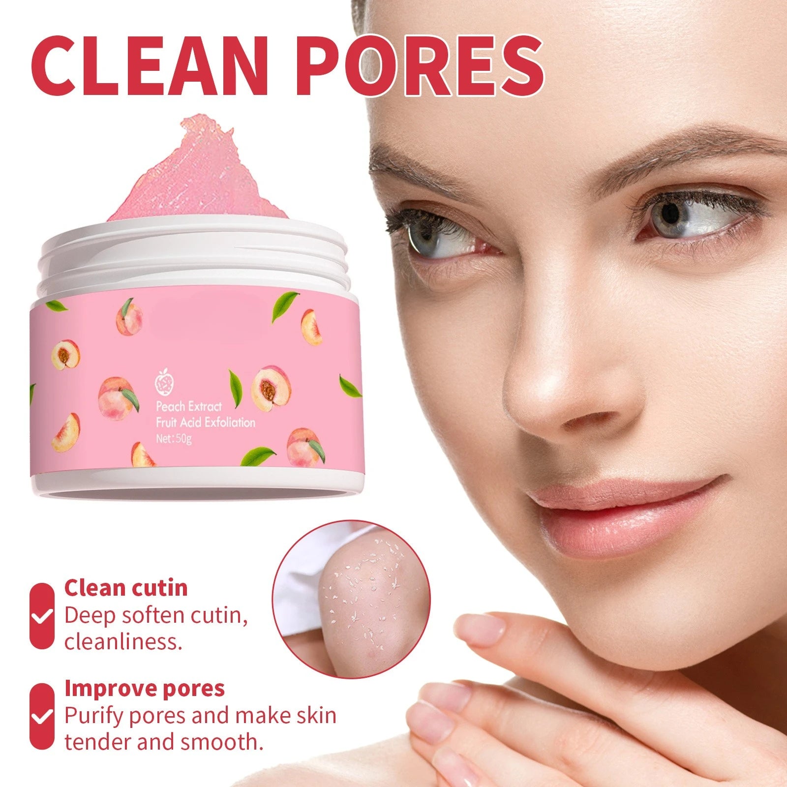 BIOAOUA Peach Face Scrub 140g – Exfoliate & Soften Skin Face Exfoliating Scrub Oasis Select