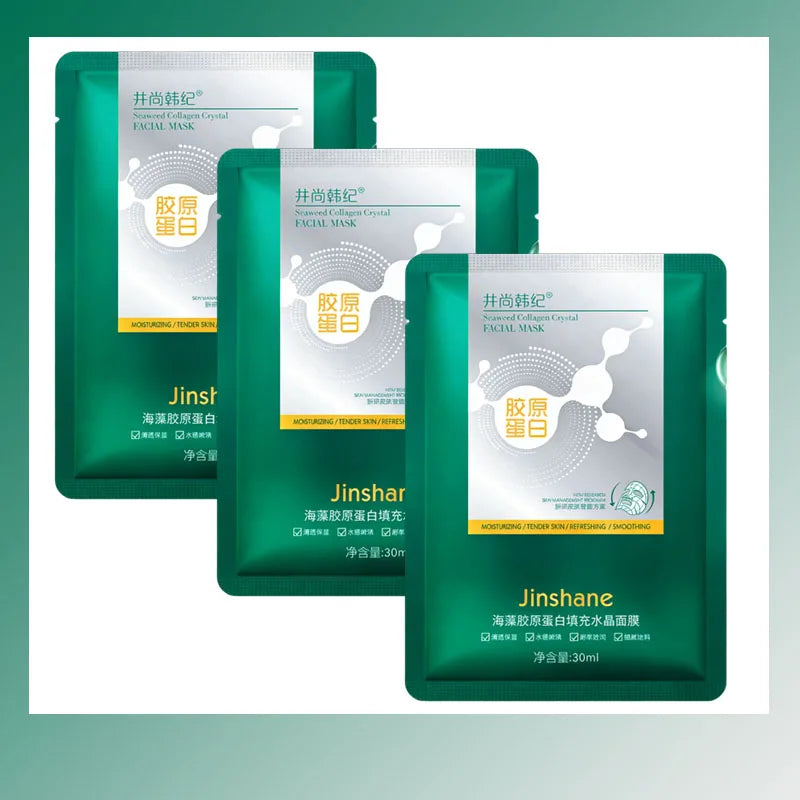 5pcs*30ml Hot Sale Seaweed Collagen Filling Crystal Mask Replenishing Fruit Jelly Skin Transparent Mask Skin Care Masque Oasis Select 3pc