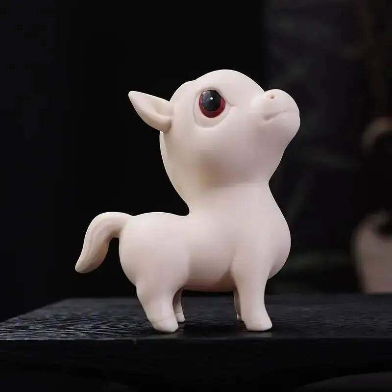 Jade Yellow Porcelain Tea Pet Ornament Horse Zodiac Lucky Charm Cute Horse Tea Paly Чаепитие Oasis Select Success at Once