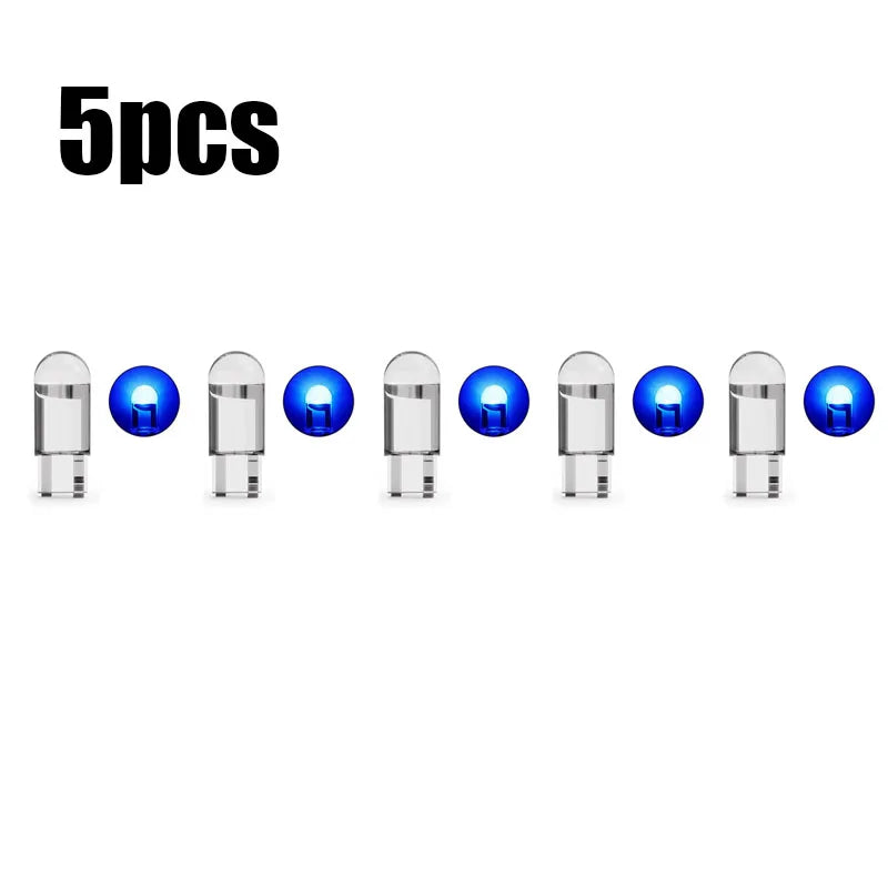 5/10/15pcs 5W LED Canbus T10 Car Lights COB Glass Interior Parts Bulbs 6000K White Auto License Plate Lamp Dome Read Light 12V Oasis Select 5pcs Blue