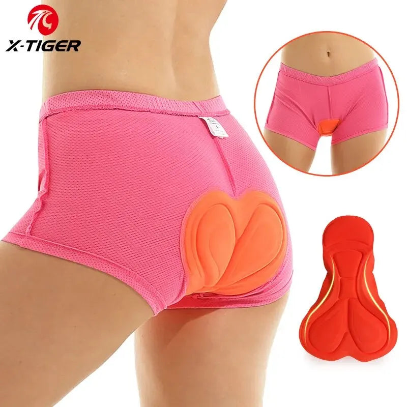 X-TIGER Cycling Underwear 3D Padded Shockproof Mountain MTB Bicycle Shorts Riding Bike Sport Underwear Tights Women Shorts Oasis Select