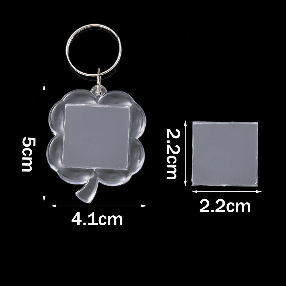5pcs Acrylic Photo Frame Keychain Holder Photo Picture Insert Blank Keyring with Split Ringfor DIY Craft Jewelry Making Oasis Select 41X50mm