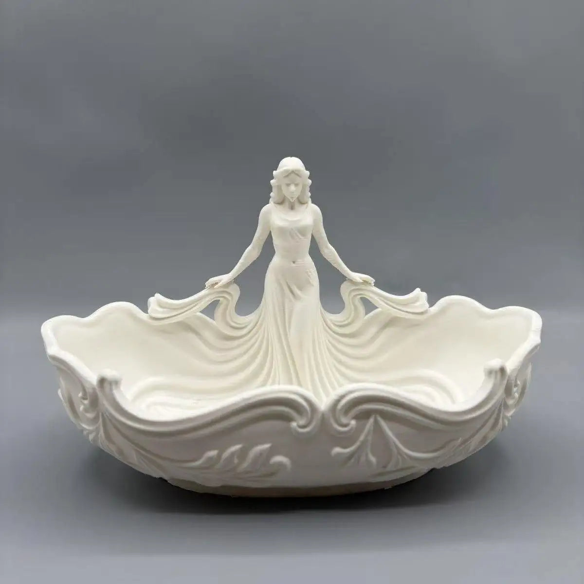 Retro Sculpture Jewelry Tray Elegant Vanity Trinket Dish Ring Earring Necklace Storage Plate Desktop Home Dresser Art Decor Gift Oasis Select