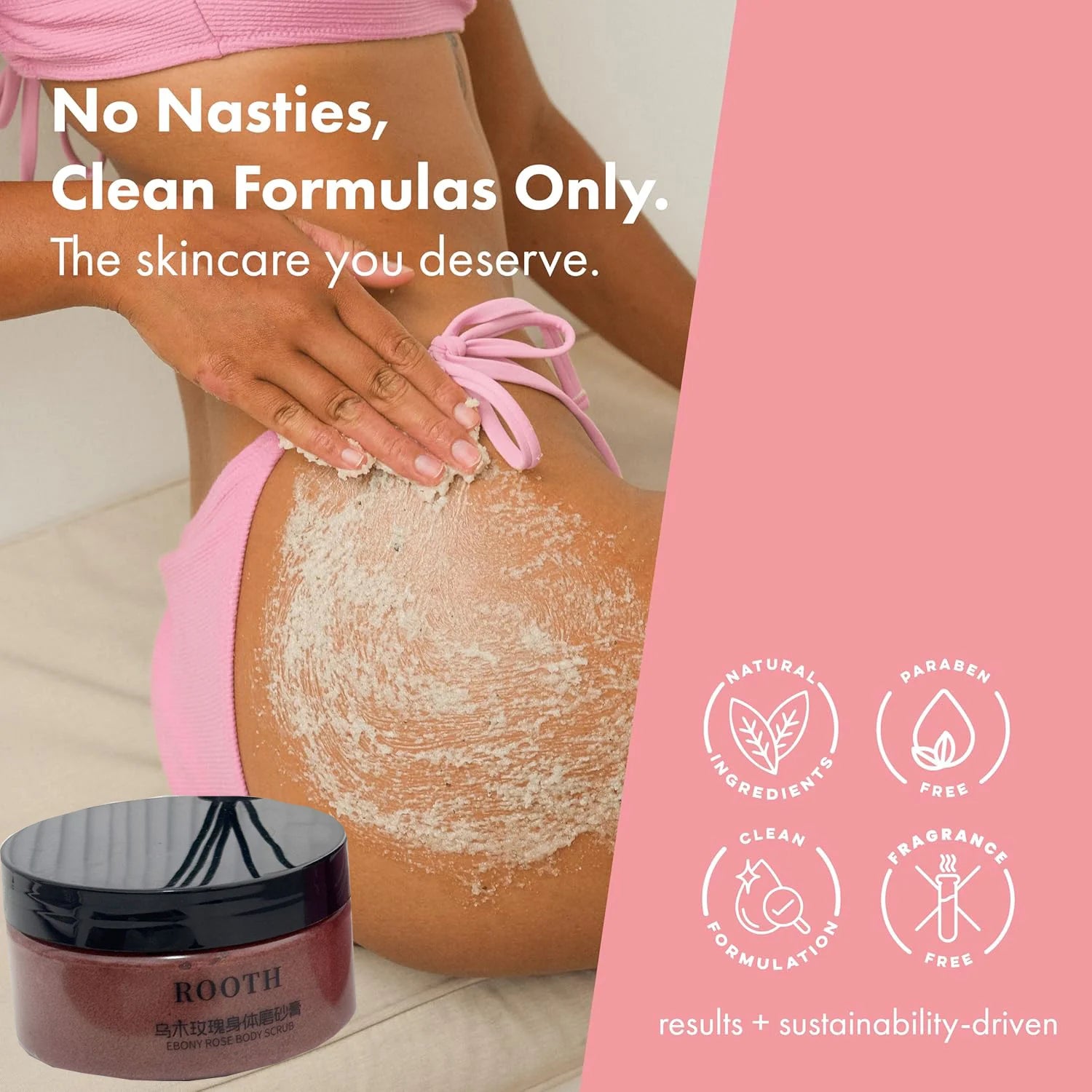 Rose Salt Body Scrub 250g – Collagen & Stem Cells Exfoliator