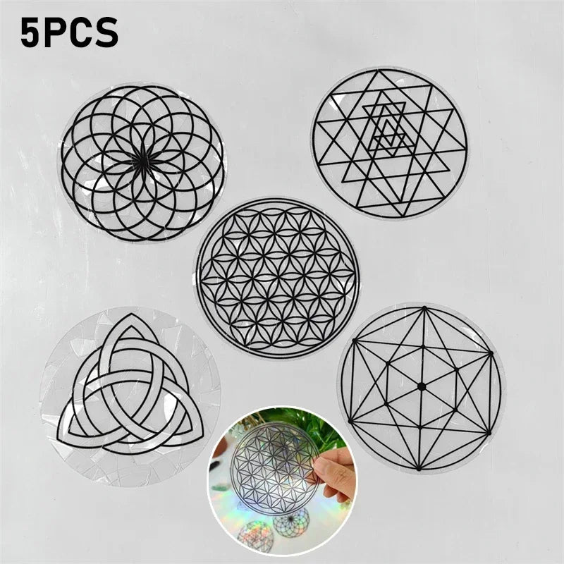 New Rainbow Sun Catcher Wall Stickers Light Catcher PVC Window Film Self Adhesive Decal Motorcycle Sticker PVC Film Home Decor Oasis Select RPS155-5PCS