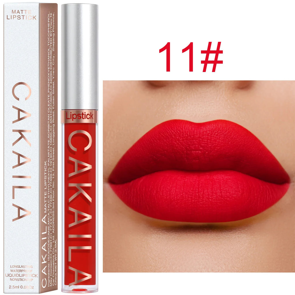 1 Pcs Waterproof Lip Gloss Lipstick Set - Nude, Dark Brown & Matte Red Shades, Long-Lasting 24-Hour Wear, Suitable for All Skin Oasis Select 11