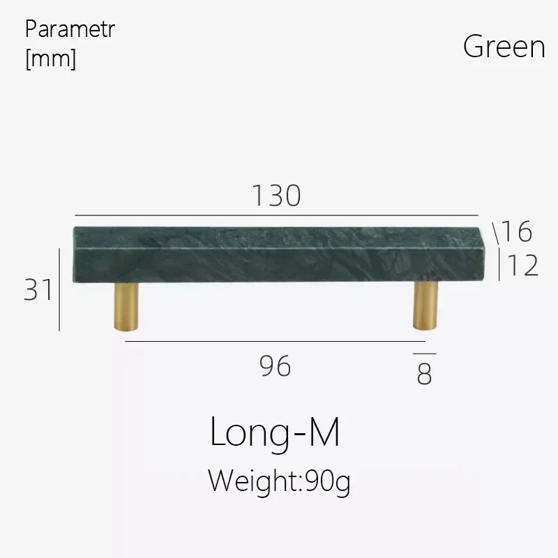 Marble Brass Furniture Handles Modern White Green Round Pulls Cupboard Wardrobe Dresser Drawer Cabinet Knobs Kitchen Oasis Select Green-M