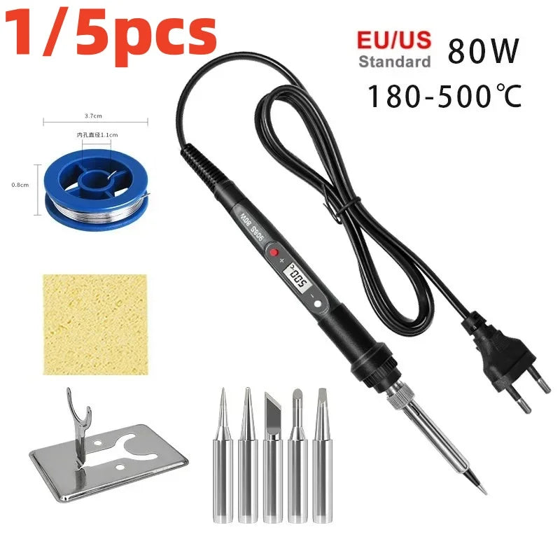 80W LCD Digital Soldering Iron – Adjustable Temp 220V Electric Soldering Iron Oasis Select