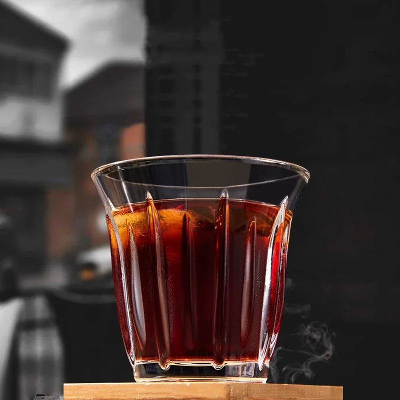 90-200ML Glass Coffee Cup Espresso Mug Art Striped Anti-scald Mocha Juice Cocktails Coffee Mugs for Latte Cappuccino Tea Cafe Oasis Select