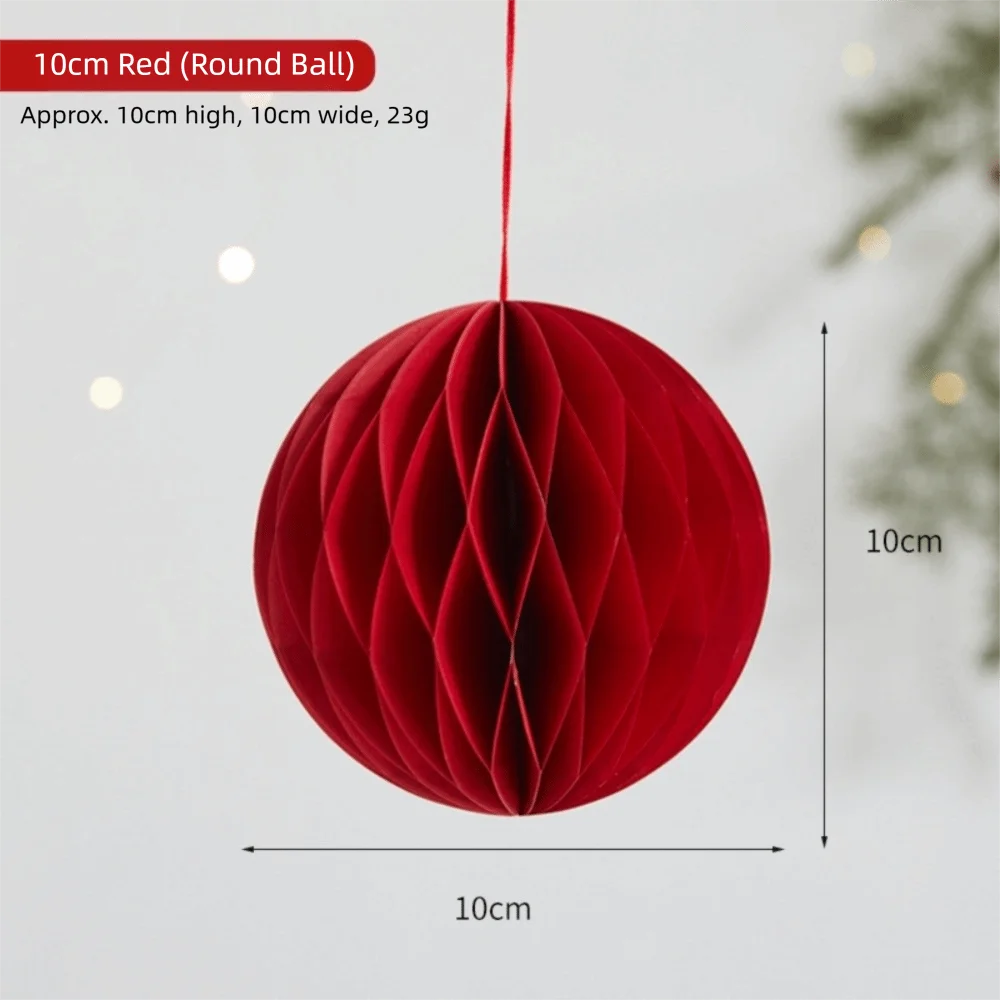 Red Honeycomb Paper Hanging Decoration with Tassel | New Year