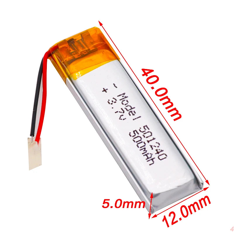 501240 Battery 3.7V 500mAh Li-Polymer Rechargeable Battery 501240 Li Po Lithium Cells For GPS Bluetooth Earphone MP3 MP4 051240 Oasis Select