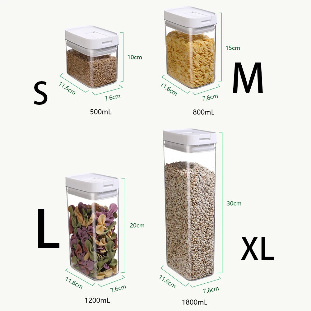 Clear Plastic Storage Jar with Airtight Seal for Kitchen Snacks Cereals Beans Oasis Select