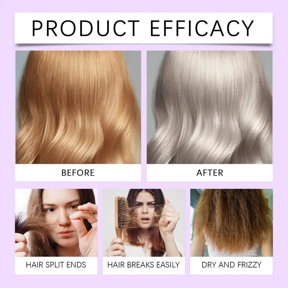 100ml Purple Hair Mask Deep Conditioner For Blonde, Silver And Gray Hair, Keratin Hair Mask Nourish Repair Damaged and Dry Hair Oasis Select