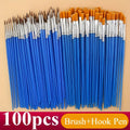 100pcs Acrylic Paint Brushes Set for Kid Artists Handcraft Arts Watercolor Oil Painting Brushes with Flat Round Pointed Brush Oasis Select Blue
