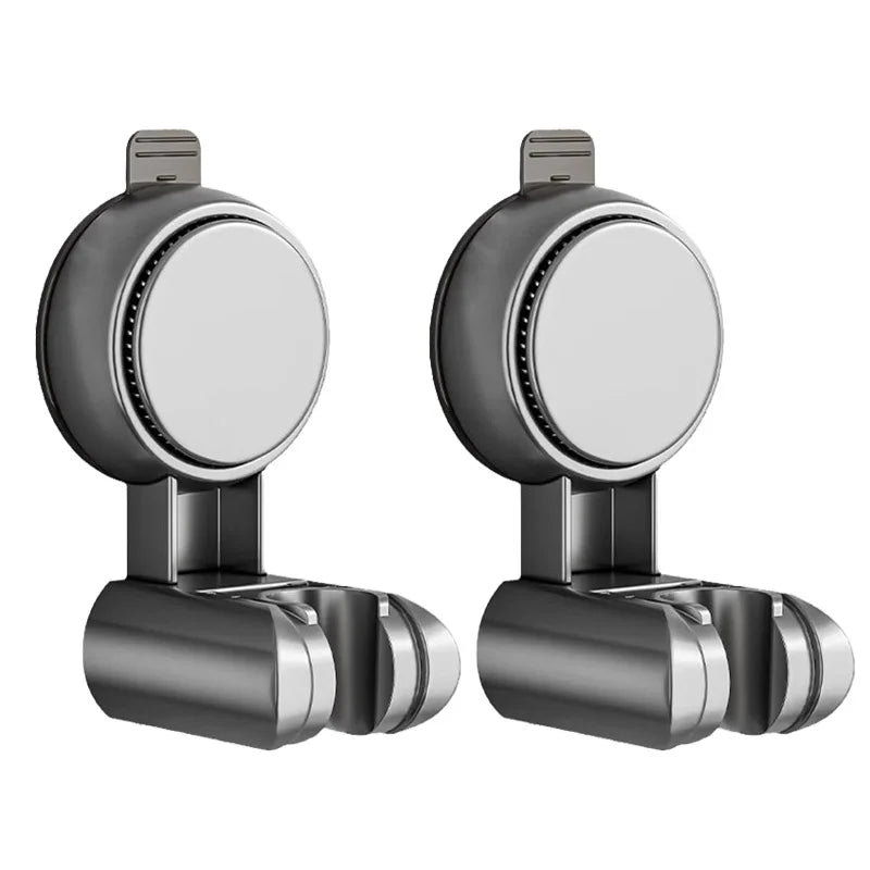 Punch-free Suction Cup Shower Bracket Fixing Artifact Removable and Adjustable Bathroom Shower Rack Shower Head Accessories Oasis Select Grey-2pcs