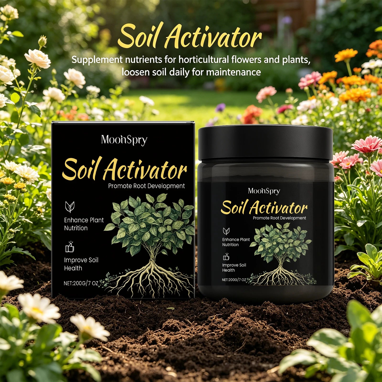 Soil Activator for Plants Garden Nutrient Soil Promote Root Health Growth Flower Loose Soil Improves Soil Structure Plant Care Oasis Select