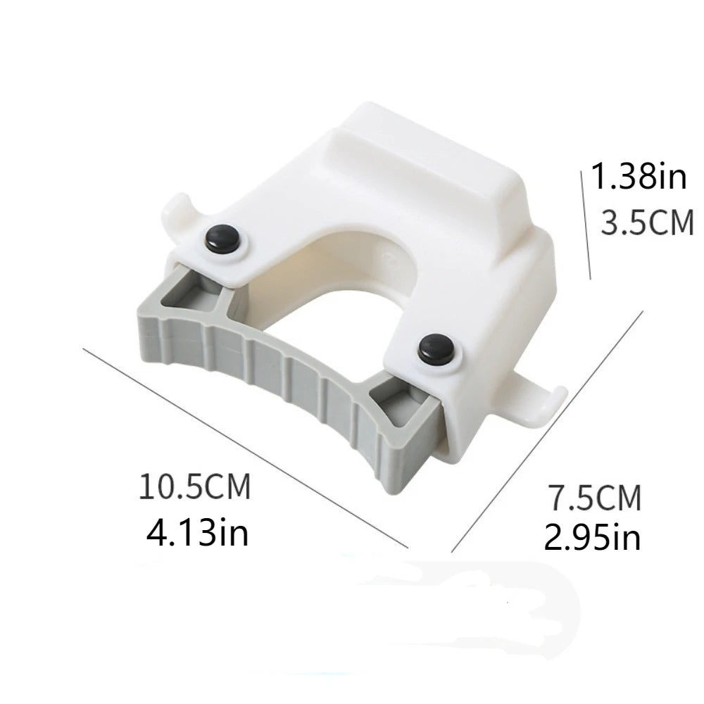 Punch-Free Wall-Mounted Mop Holder Rack with Hook | ABS Clamp Mop Holder Rack Oasis Select