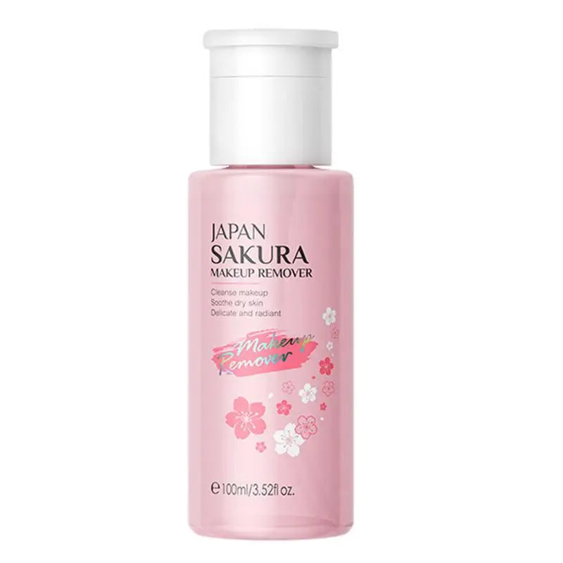 Liquid Makeup Remover 3 in 1 Sakura Facial Cleanser & Makeup Remover Gentle Exfoliation for Eye Lip & Face Makeup Gentle Oasis Select 01 China Mainland