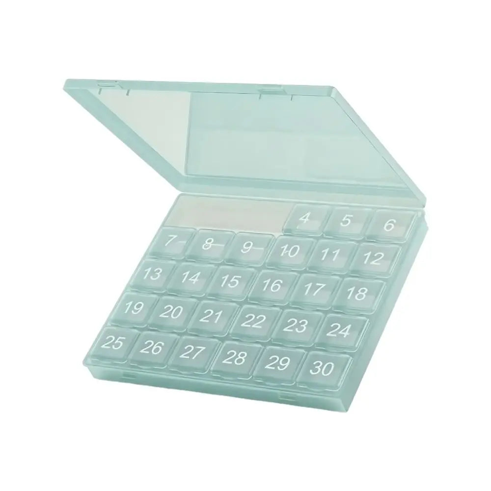 30-Day Monthly Pill Organizer – Transparent Leakproof Case