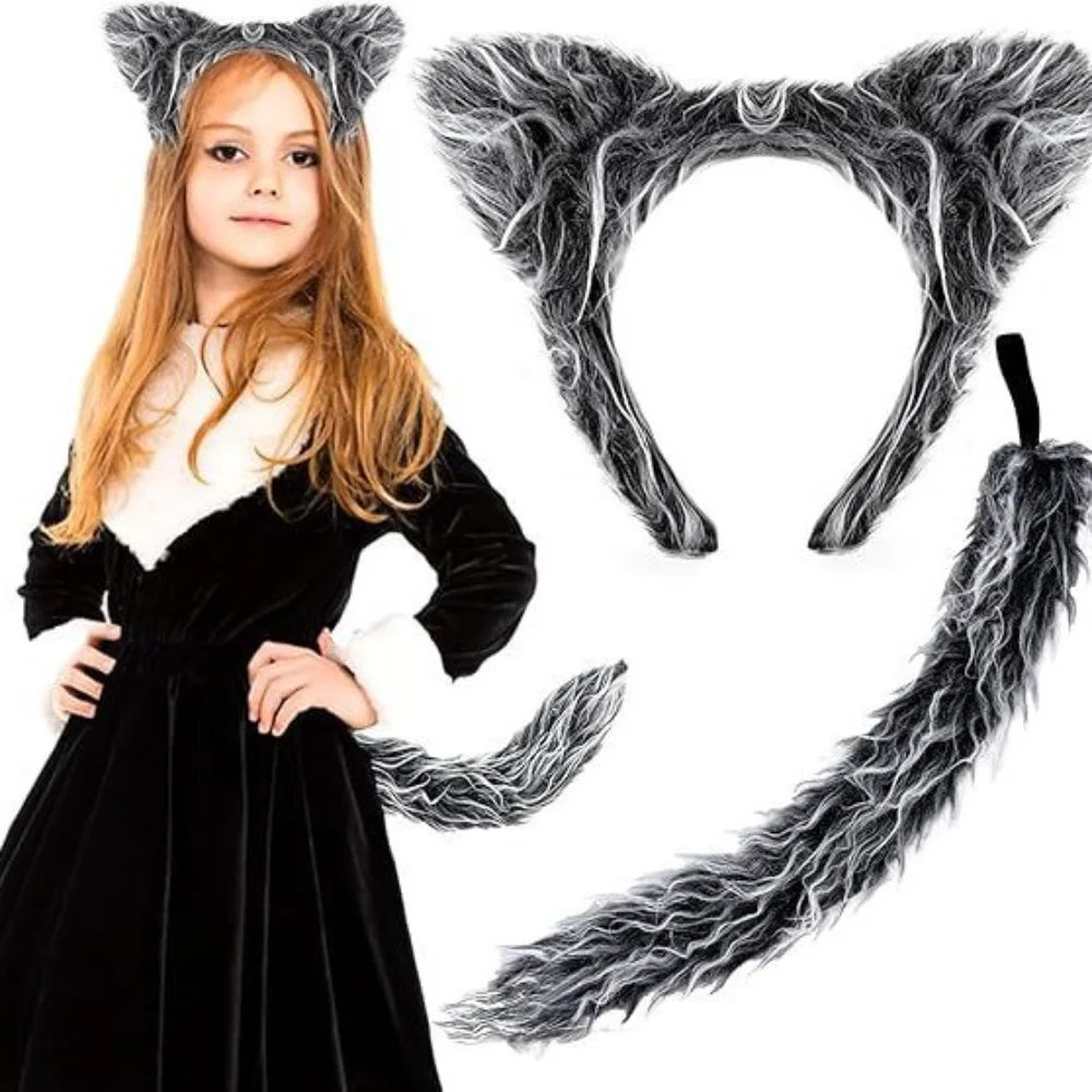 Wolf Costume Halloween Dress-Up Accessories Kit for Adults Kids Gifts Party Props Headwear Accessories Oasis Select