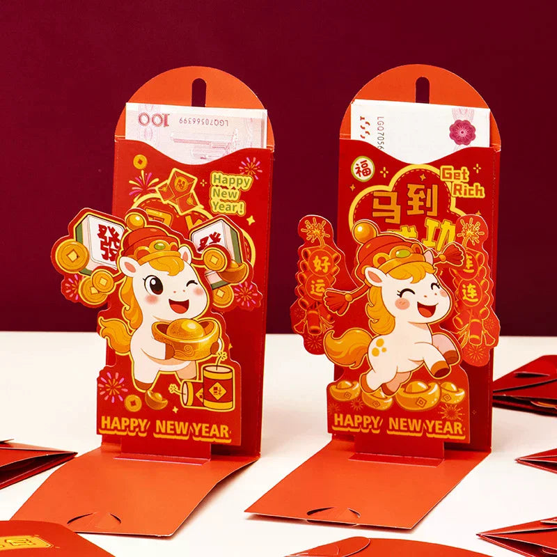 Chinese New Year Red Envelopes Red Pocket Year Of Horse Lucky Money Pockets Spring Festival Gift New Year Eve Hongbao Oasis Select