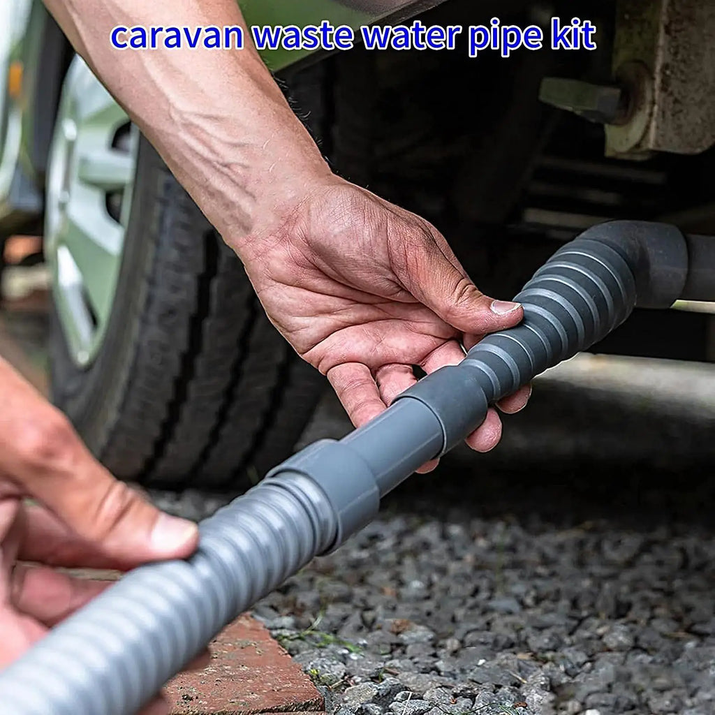Foldable Caravan Sewer Plumbing Kit with Adjustable Adapter and Clamp Leak-Proof RV Hose Flexible drain hose for motorhomes Oasis Select 3 meters