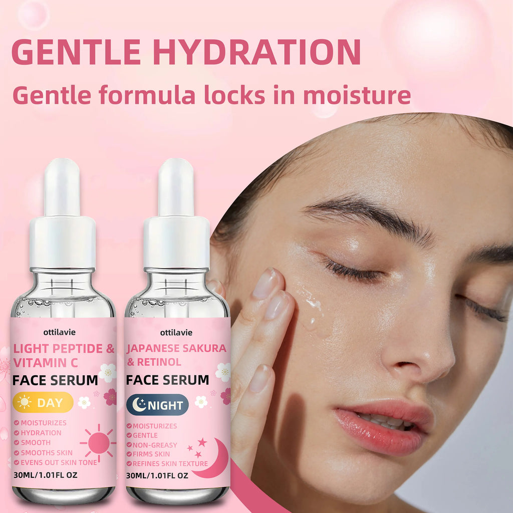 Sakura Retinol & Vitamin C Face Serum Set | 24H Hydration 2pc Face Serum Set Oasis Select